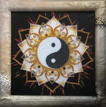 Yin Yang, Schema zum Selbststicken (DIY) mit Perlen und dekorativen elementen (selbstst&auml;ndige Materialauswahl) СЛ-3123 фото