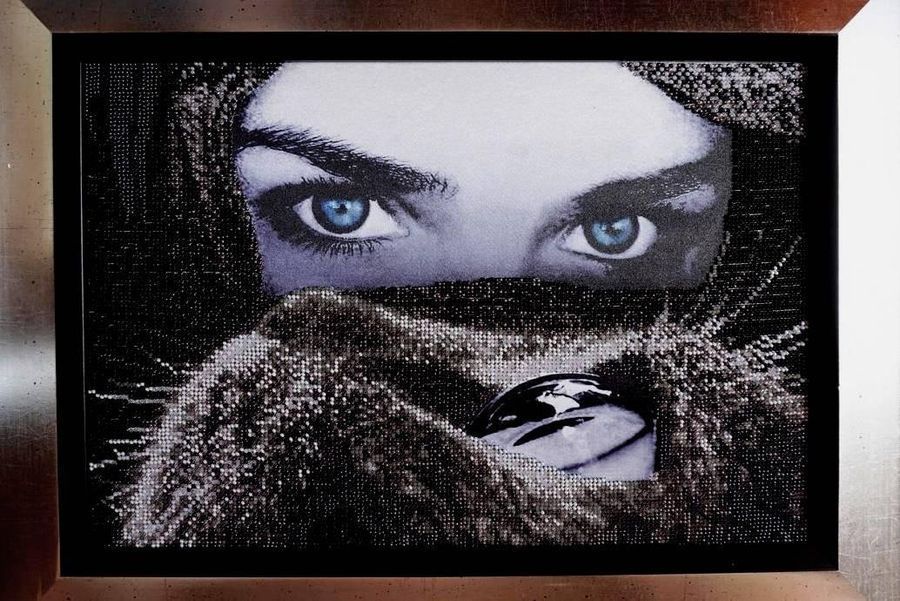 Eye to eye, Complete kit for DIY embroidery with beads, Kit