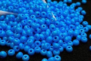 Blue saturated large, Czech beads