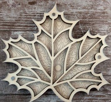 Bead Organizer with Lid for 20 Cells, Maple Leaf