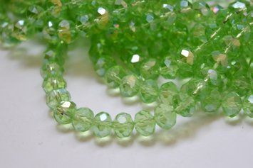 Намистини кришталеві рондель 6/8 мм Peridot AB (низка 68 шт) 132S/8-Briolex фото