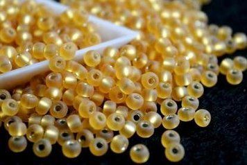 Golden matte with silver-plated center large, Czech beads