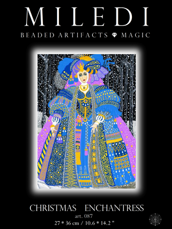 Christmas enchantress, Complete kit for DIY embroidery with beads and decorative elements, Kit