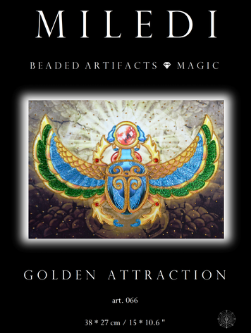 Golden attraction, Complete kit for DIY embroidery with beads and decorative elements, Kit