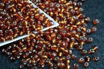 Dark gold with silver-plated center large, Czech beads