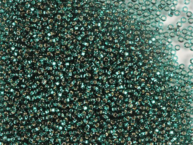 Sea wave with silver-plated center, Czech beads