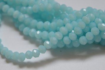Намистини кришталеві рондель 4/3 мм Aquamarine glanz (низка 120 шт) 125-4/BS-Briolex фото