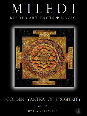Golden Yantra of Prosperity (Yantra of Goddess Lakshmi), Complete kit of talismans for DIY embroidery with beads and decorative elements, Kit