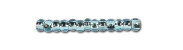 Light blue with silver plated center, Czech beads