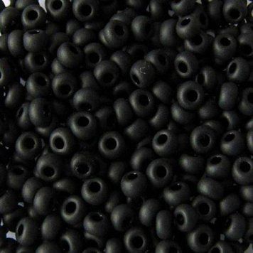 Black matte, Czech beads