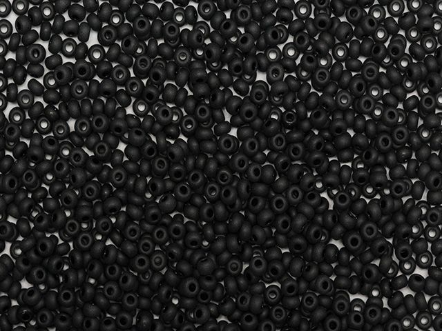 Black matte, Czech beads