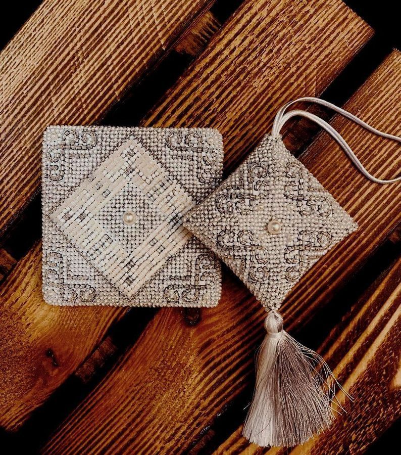 Amulet "Women's Hope" (Volumetric tile and pendant), Complete kit for creating a DIY amulet with beads and decorative elements, Kit