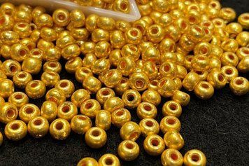 Bright gold metallic large Czech beads 33119/18581/06-1 гр-Preciosa фото