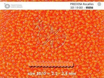Orange-red transparent with a colored center, Czech beads