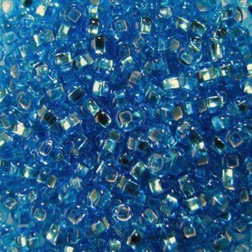 Blue with silver-plated center, Czech beads