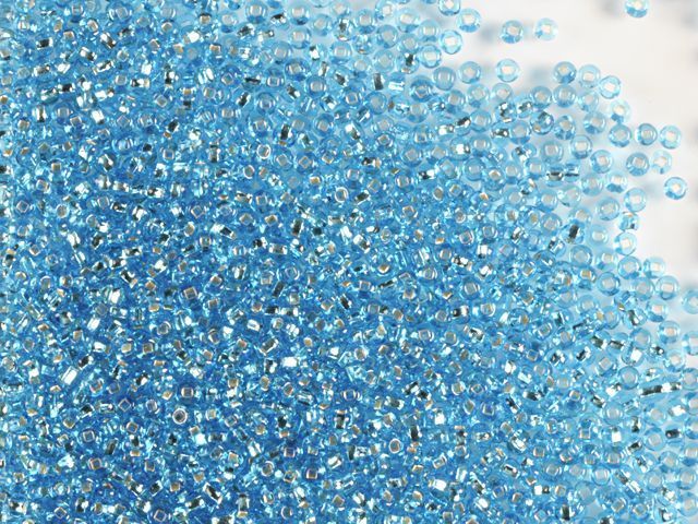 Blue with silver-plated center, Czech beads