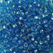 Blue with silver-plated center, Czech beads