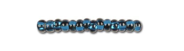 Dark blue with silver plated center, Czech beads