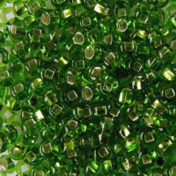 Light green transparent with silver-plated center, jewelry Czech beads