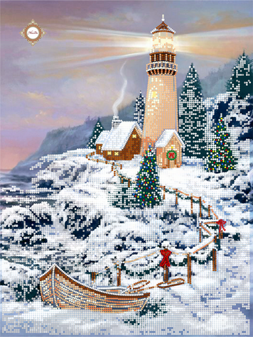 Licht der Weihnacht, Schema zum Selbststicken (DIY) mit Perlen und dekorativen elementen (selbstst&auml;ndige Materialauswahl) СЛ-3423 фото