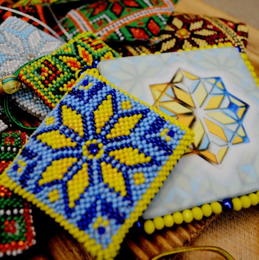 Alatyr "Freedom" (Volumetric tile and pendant), Complete kit for creating a DIY amulet with beads and decorative elements, Kit