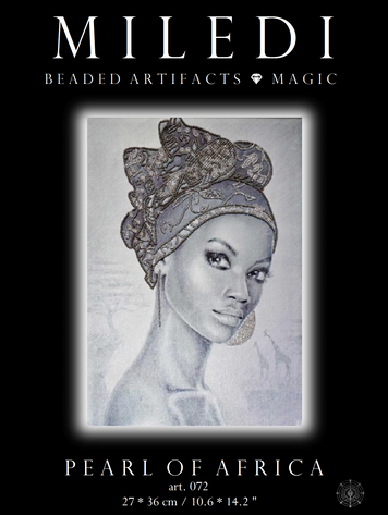Pearl of Africa, Complete kit for DIY embroidery with beads, Kit