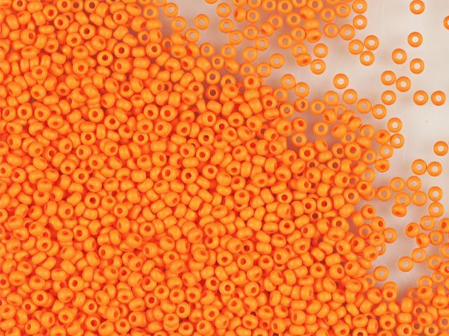 Red-orange opaque matte, Czech beads