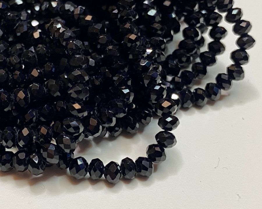 Намистини кришталеві рондель 4,2/3,2 мм black glanz (низка 120 шт) 127-4/BS-Briolex фото Намистини кришталеві рондель 4,2/3,2 мм black glanz (низка 120 шт) 127-4/BS-Briolex фото
