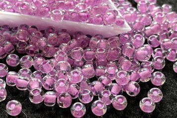 Transparent with a lilac colored center large, Czech beads