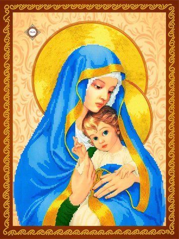 Madonna mit Jesus, Schema zum Selbststicken (DIY) mit Perlen (selbstst&auml;ndige Materialauswahl) СЛ-3241 фото