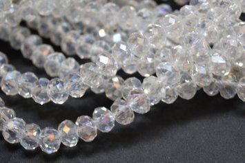 Намистини кришталеві рондель 6/4,5 мм crystal AB (низка 90 шт) ZCB-165-001-Briolex фото