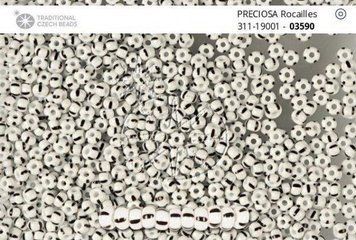 Білий з 4-ма чорними смугами, Чеський бісер 31119/03590/10-1 гр-Preciosa фото