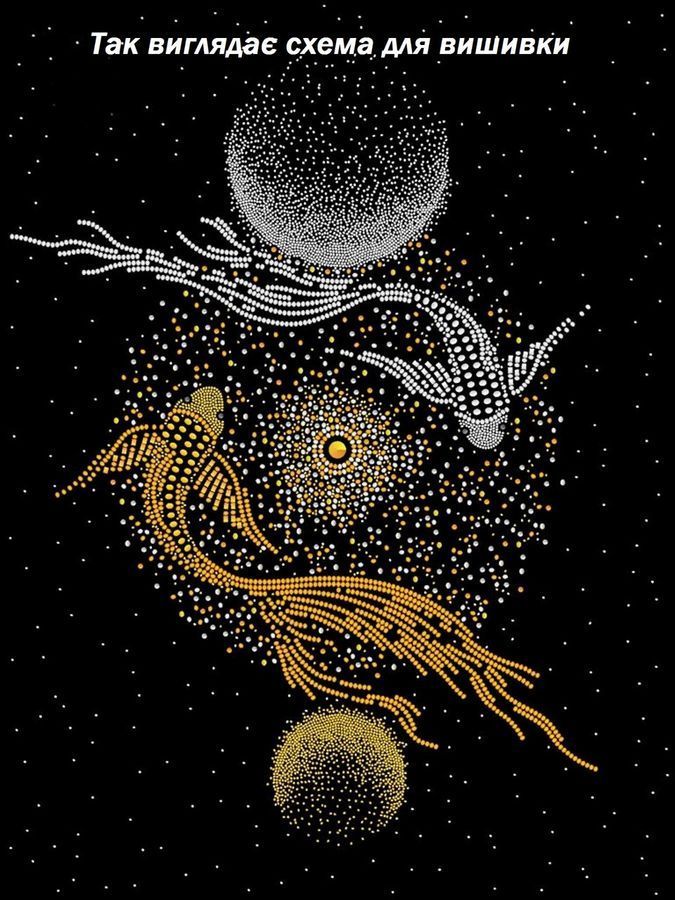 Opposites Attraction, Scheme for self-embroidery (DIY) with beads and decorative elements (independent selection of materials), Scheme