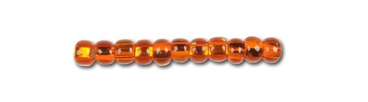 Red-orange with silver-plated center, Czech beads