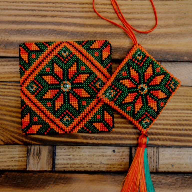 Alatyr "Assurance" (Volumetric tile and pendant), Complete kit for creating a DIY amulet with beads and decorative elements, Kit