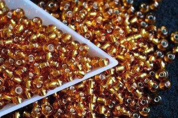 Brown-gold with a silver-plated center, large, Czech beads