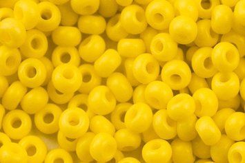 Bright yellow opaque matte, Czech beads