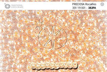 Transparent pale peach with pearl pastel center, Czech beads