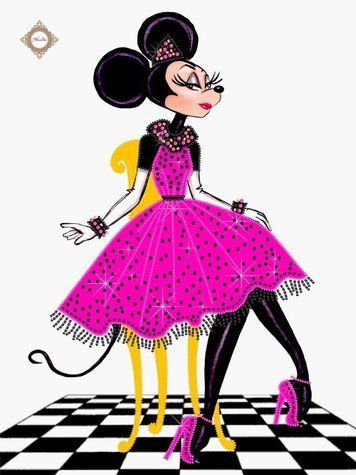 Princess Minnie, Scheme for self-embroidery (DIY) with beads and decorative elements (independent selection of materials), Scheme