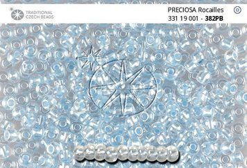 Transparent pale blue with pearl pastel center, Czech beads
