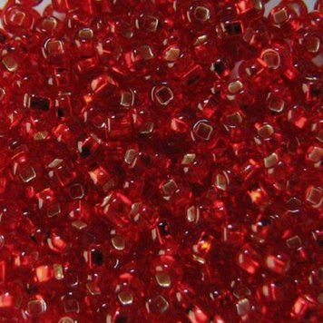 Red with silver plated center, Czech beads