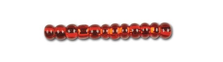 Red with silver plated center, Czech beads