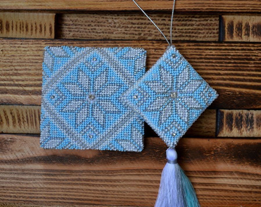 Alatyr "Harmony" (Volumetric tile and pendant), Complete kit for creating a DIY amulet with beads and decorative elements, Kit