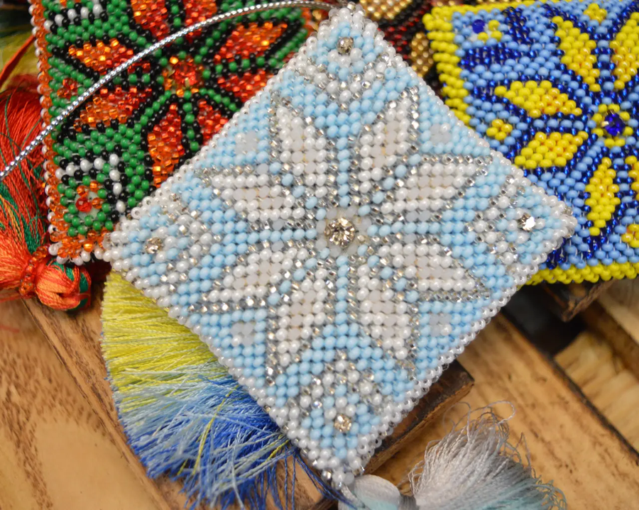 Alatyr "Harmony" (Volumetric tile and pendant), Complete kit for creating a DIY amulet with beads and decorative elements, Kit